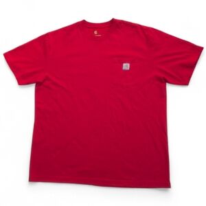 Carhartt Heavyweight Cotton Pocket Tee Loose Fit Red XL Extra Large Workwear